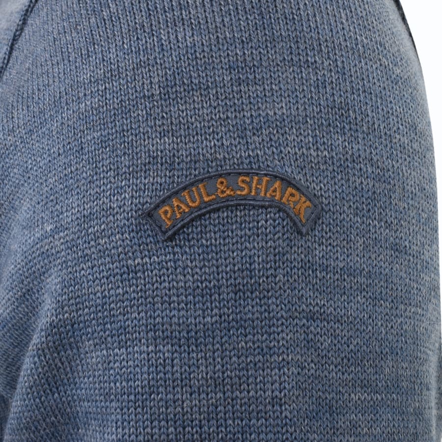 Paul And Shark Wool Moon Badge Jumper Blue Mainline Menswear United States
